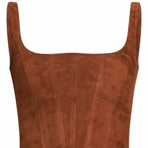 Débardeur court sans manches en cuir pour femme, respirant, uni, tendance, décontracté, mode, vêtements haut de gamme, vente en gros, personnalisation OEM, marque privée - Product Image 2