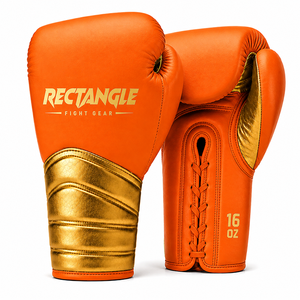 Gants de boxe personnalisés à lacets rectangulaires, équipement de combat, meilleurs gants de combat et d'entraînement, 100% cuir véritable - Product Image 1