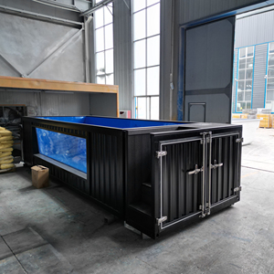 Vente directe usine – Grande piscine conteneur extérieure avec fenêtre en acrylique transparente, structure en acier, piscine modulaire hors sol - Product Image 5