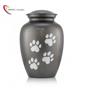 Handcrafted Aluminium <b>Pet</b> Cremation Urn <b>for</b> Dog Cat Ashes Durable <b>Memorial</b> Vase Custom Metal Funeral Urns Wholesale Urn Supplier - Product Image 1