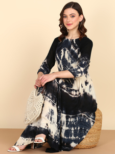 Vestido de Rayón con Estampado Tie-Dye Hecho a Mano para Mujer, Corte en A, de Secado Rápido, para Fiestas de Verano, Estilo Moderno para el Día a Día, al Mejor Precio de Proveedor - Product Image 6