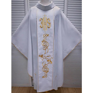Túnica de Coro Católica para Clero, Venta al por Mayor, Túnica de Iglesia con Estola y Cuello Bordado, Diseño de Alta Calidad, Túnica Bordada - Product Image 1