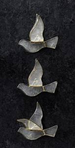 Ensemble de 6 décorations de Noël en forme de colombe blanche faites à la main, style coquille de Capiz, décorations suspendues pour arbre, décorations élégantes pour la maison pendant les fêtes de Noël - Product Image 4