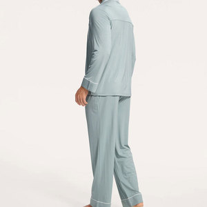 Personnalisez votre marque : Ensembles de pyjamas pour hommes, vêtements de nuit à manches longues, pyjamas pour hommes, pyjama en jersey biologique - Product Image 3