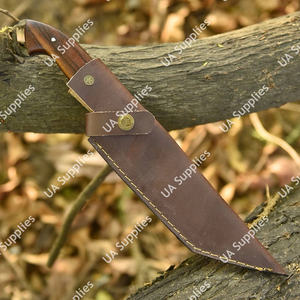 Couteau de chasse tactique multifonctionnel à lame fixe en acier Damas de haute qualité, manche ergonomique en bois de rose naturel, pleine longueur de lame - Product Image 6