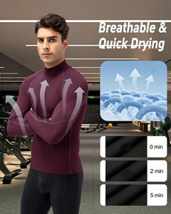 Men <b>Long</b> <b>Sleeve</b> MMA Rash Guard Compression Shirt Turtle Neck Athletic <b>Base</b> <b>Layer</b> Rash Guard For Gym Training Running Cycling Top - Product Image 2