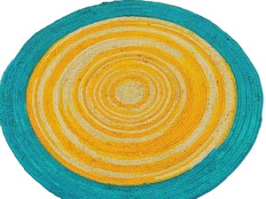 Cheap Rate Handmade Jute Area <b>Rug</b> Modern Style Flat Pile Geometric Pattern Round Brown Beige Border Living Room Decor Spot Clean - Product Image 5