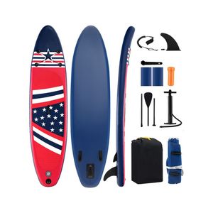 Planche à pagaie gonflable avec aileron amovible, pont en EVA et sac à dos pour le surf et les sports nautiques - Product Image 1