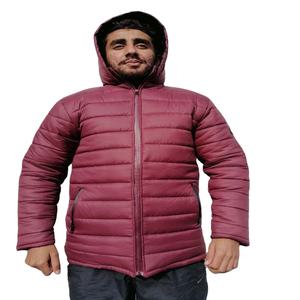Custom Men's Lightweight Warm Autumn Puffer <b>Jacket</b> with Stand Collar Waterproof & Eco-Friendly Maroon Color - Product Image 6
