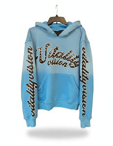 Sudadera con capucha de algodón grueso personalizada, estilo oversize, con estampado de moda, logotipo de lujo con pedrería, lavada, para hombre, en varios colores. - Product Image 3