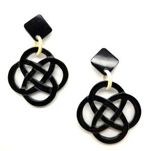 Boucles d'oreilles pendantes en corne de buffle naturelle, faites à la main, modernes, écologiques, de luxe, mode indienne, artisanat naturel - Product Image 2