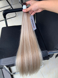 Precio al por mayor Extensiones de cabello a granel Cabello humano vietnamita Double Drown 100 gramos Colores claros 14 pulgadas - Product Image 2