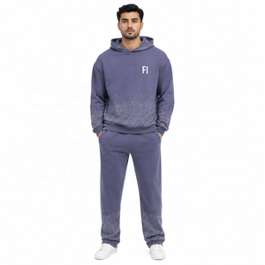 Conjunto de Sudadera con Capucha y Pantalones de Felpa con Diseño de Puntos Degradados para Hombre, Estilo Urbano, Corte Holgado, Proveedor Mayorista OEM - Product Image 1