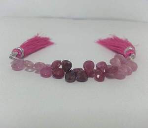 3mm 5mm Natural Ruby Ombre Pink Red Faceted Pear Shape Briolette Gemstone Beads Strand IGI Certified Precious Stone Online Bulk - Product Image 2