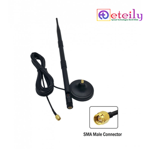 ETEILY Easy Mount 433MHz 9dBi เสาอากาศแม่เหล็กยาง RG174 พร้อมสายเคเบิล (ยาว 3 เมตร) + ขั้วต่อ SMA ตัวผู้ สำหรับใช้งานภายนอกอาคาร - Product Image 1
