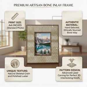 Luxury Bone Inlay Photo <b>Frame</b> <b>4x6</b> Inch Handcrafted |Premium Decorative Picture <b>Frame</b> for Tabletop Office Desk Home Decor Gifting - Product Image 4