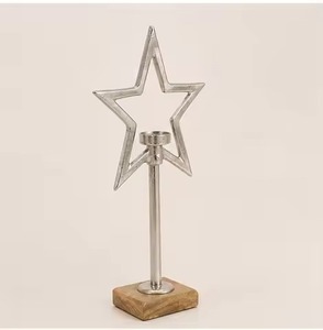 Support de bougie en acier inoxydable en forme d'étoile pour la décoration de Noël à la maison - Product Image 2