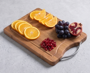 Juego de tablas de cortar de bambú y madera de mango para cocina con asa lateral, tabla de bambú gruesa para cortar verduras y frutas - Product Image 5