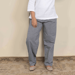 Pantalon décontracté pour femme, coupe droite, pantalon de pyjama confortable en coton mélangé, taille élastique, à porter au quotidien, pantalon de bureau - Product Image 1