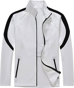 STALWART IMPEX Chándal Unisex Blanco y Negro, Chaqueta con Cremallera Completa y Pantalones a Juego, Diseño Deportivo de Secado Rápido, Ropa Urbana para Primavera, Adulto - Product Image 3