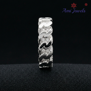 Anillo de Boda Contemporáneo de Oro Blanco de 18K con Diamantes para Mujer, Joyería Minimalista y Elegante para Uso Diario y de Fiesta - Product Image 1