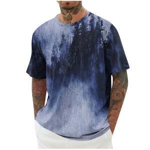 OEM Men's Tie Dye T-Shirt Lightweight Oversized Gradient Color T-Shirt Summer Casual Crew Neck Loose Fit Tee 100% Cotton 180 GSM - Product Image 2