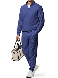 Custom <b>Quarter</b> Zipper Tracksuit Set Wholesale Sportswear Factory for Men <b>Women</b> with Embroidery Printing and Private Label - Product Image 1