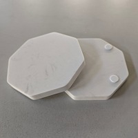 Ensemble de sous-verres en marbre de bonne qualité pour la décoration de la maison et la protection de la table, avec surface en pierre naturelle, adapté au café, en vente