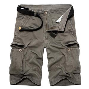 Men's 100% Cotton Eco-Friendly High Quality <b>Cargo</b> Shorts Elastic Waist Solid Color Durable Quick Dry High Street Style - Product Image 4