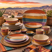 Collection de vaisselle décorative en mélamine bleue et blanche imprimée pour restaurant, hôtel, banquet, buffet, maison