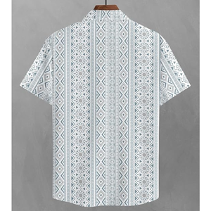 Chemise décontractée pour homme à manches courtes, 100 % coton respirant, imprimé floral tropical, boutonnée, séchage rapide, idéale pour les vacances à la plage - Product Image 2