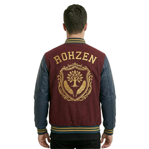 High Quality ODM OEM Customized Premium Letterman <b>Jacket</b> Wool Body Leather Sleeves Gold Embroidered Varsity <b>Jacket</b> - Product Image 2