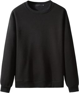 Pull en tricot surdimensionné à col rond noir pour homme, couleur unie, sweat-shirt décontracté, vêtement d'automne, coupe classique, manches longues - Product Image 3