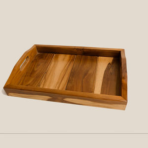 Bandeja de Madera Artesanal Premium con Acabado Natural, Diseño Rectangular para Decoración de Mesa de Centro en Hoteles, Restaurantes y Hogares, Venta al Por Mayor - Product Image 1