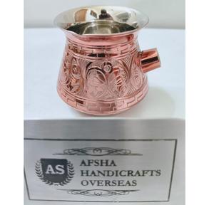 Copper Bull Cafetera de Cobre Macizo Turca, Griega y Árabe para Estufa, Cezve Ibrik Briki con Asa de Madera - Product Image 3