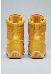 KLTW INT'L Chaussures de lutte montantes pour hommes, hiver, jaunes, tige en PU, doublure en maille, semelle extérieure en caoutchouc, baskets d'entraînement de combat, salle de sport, ring - Product Image 2