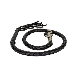 Fouet en cuir avec poignée, design enroulé, couleur marron - Product Image 4