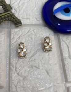 Floral Design Silver 18K Gold Plated Luxury <b>Stud</b> <b>Earrings</b> for Women Classic Everyday Wear - Product Image 2