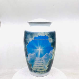 Venta al por mayor de urnas de cremación personalizadas de alta calidad para cenizas humanas de metal de aluminio de recuerdo de cremación para adultos suministros funerarios urnas - Product Image 1