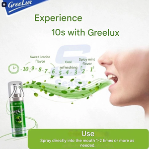 Spray Bucal Herbal Refrescante de Menta Greelux 12ml, Ingredientes Naturales, Unisex, Eliminación Rápida del Mal Aliento, Cuidado Bucal, Verde, Regular - Product Image 4