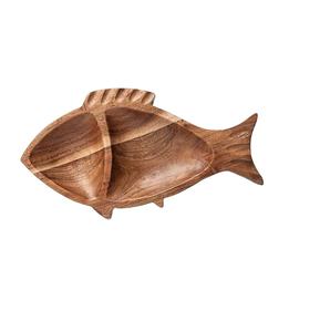 Plato de Madera con Forma de Pez, Plato con Compartimentos, Artesanía, Ecológico, para Servir Aperitivos, Dulces, Frutos Secos, Decoración del Hogar - Product Image 4