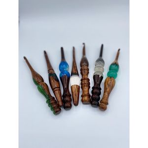 Outil de crochet artisanal en bois et résine lisse et confortable pour l'artisanat en bambou et en bois - Product Image 4