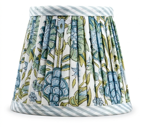 Pantalla de Lámpara de Algodón Estampado Floral Hecha a Mano, Estilo Indio, Ecológica, Ligera, Color Rosa Polvoriento - Product Image 1