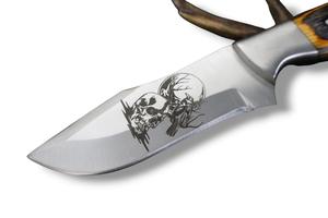 Cuchillo de caza hecho a mano con hoja fija de acero inoxidable tipo Drop Point y mango de madera, cuchillo utilitario EDC. - Product Image 6