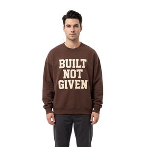 Felpa Gialla 100% Cotone Felpato con <span class=keywords><strong>Grafica</strong></span> Tipografica Pastello, Manica Lunga, Girocollo, Casual Invernale per Uomo - Product Image 6