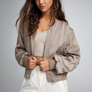 Chaqueta Bomber para Mujer, Transpirable y Ecológica, Diseño de Logotipo Personalizado, Forro de Bambú, Ropa Casual de Invierno, Fabricación Profesional - Product Image 1