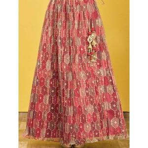 Ravishing Brown Mirror Work Organza Engagements Lehenga Choli - Product Image 2