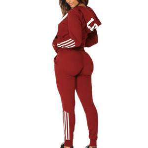 Ensemble de survêtement deux pièces pour femme : sweat à capuche court zippé et pantalon évasé, couleur unie, coupe décontractée ample, manches longues, séchage rapide, automne - Product Image 3