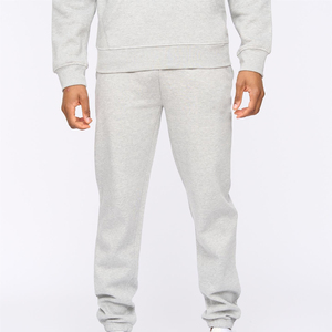 Pantalones Deportivos de Algodón Gris para Hombre, Cintura Elástica, Estilo Casual, Bolsillos Laterales, Peso Medio, para Otoño - Product Image 1