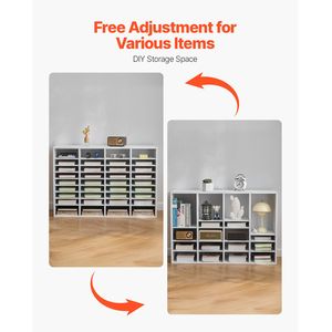 Organizzatore da Scrivania in Legno con Ripiani Regolabili e 36 Scomparti, in MDF, per Ufficio e Cassetti - Product Image 5